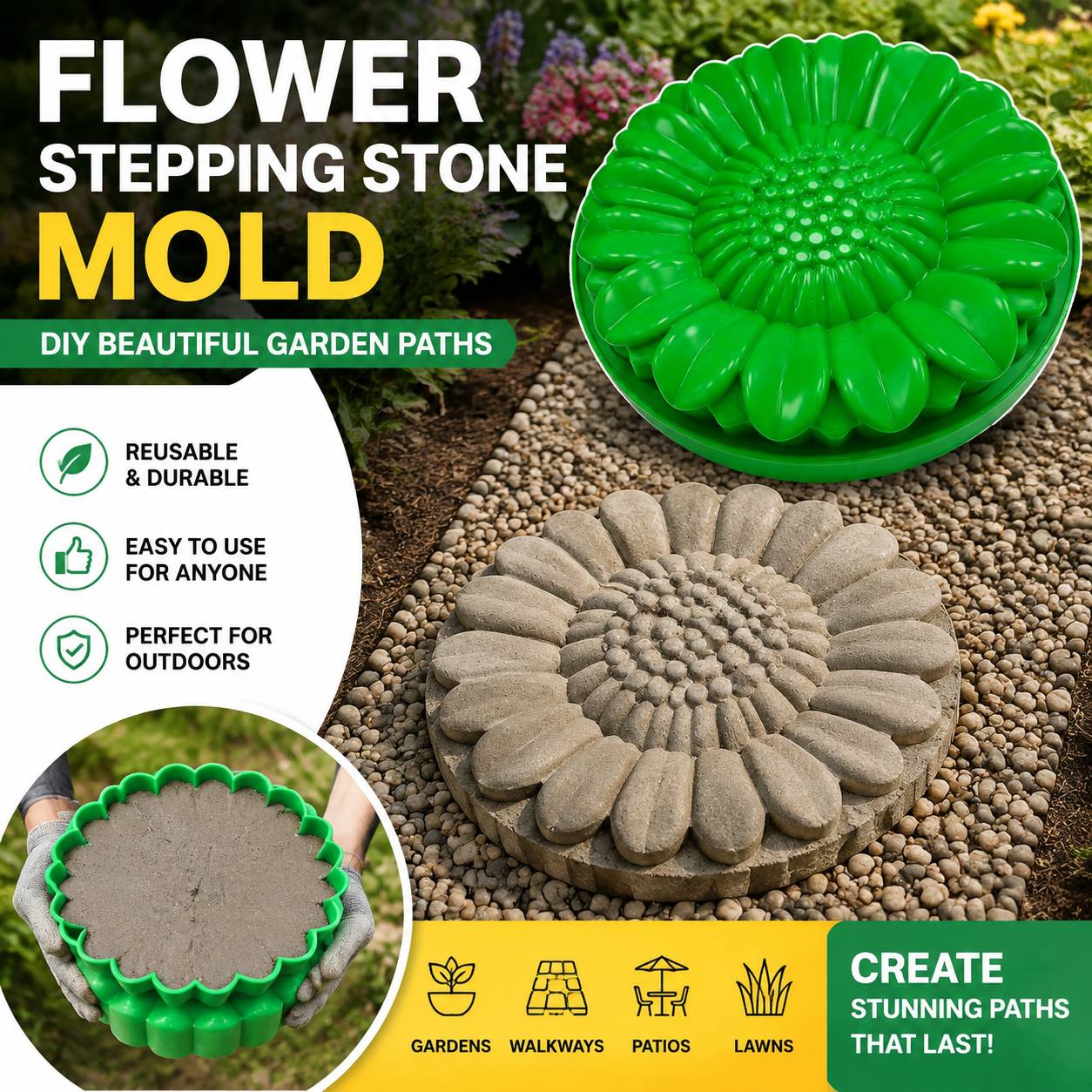 Zestaw form do kamiennych płyt – Gardening Tools Bundle recenzja i cena