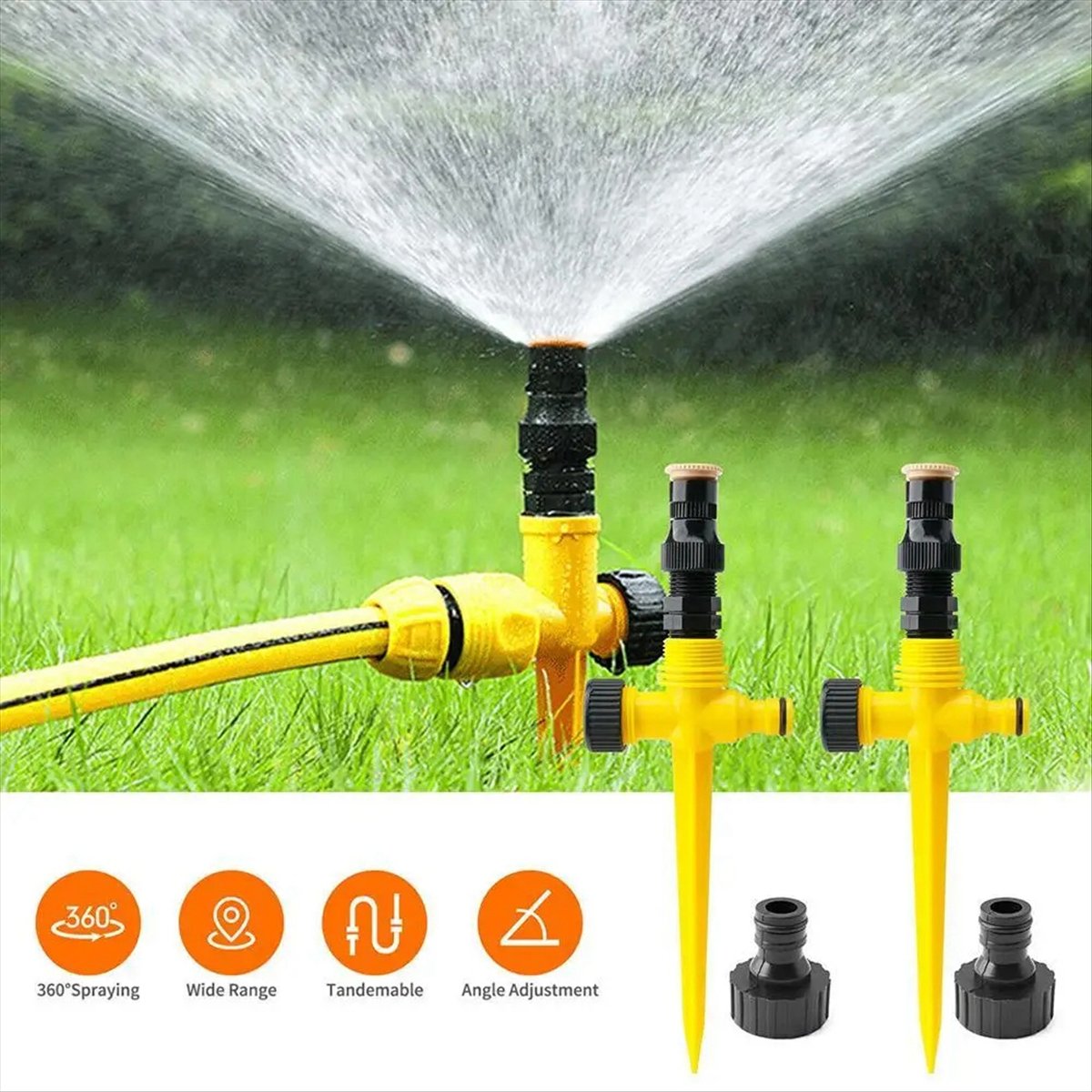 Zraszacz ogrodowy AT16 360 °   – Gardening Tools Yellow recenzja i cena
